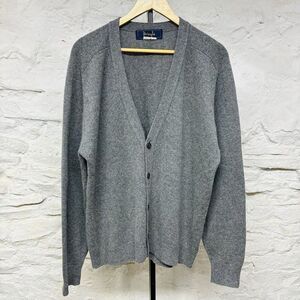 Vintage Pringle 100% Cashmere Gray Cardigan Grandpa Sweater Made in Hong Kong
